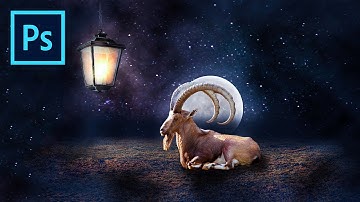 PHOTOSHOP MANIPULATION TUTORIAL: Night Deer of Moon Photoshop Graphic Design Tutorial