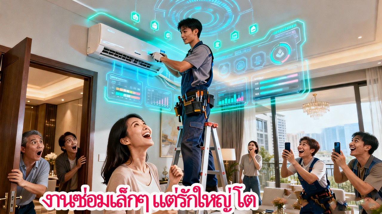 ชายหนุ่มฐานะธรรมดา แค่ไปซ่อมแอร์ แต่กลับทำให้เจ้าของบ้านสาวสวยตกหลุมรัก!