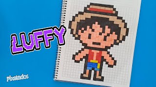 COMO DIBUJAR LUFFY ONE PIECE PIXEL ART - PIXELADOS