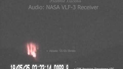 Red Sprite - Lightning Triggered Event - Scientific Camera - Audio: NASA VLF-3 Receiver