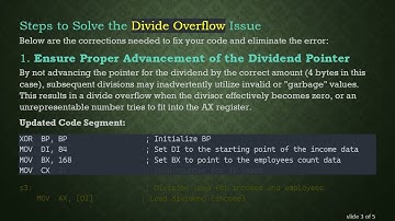 Fixing Divide Overflow Error in Assembly Language Program
