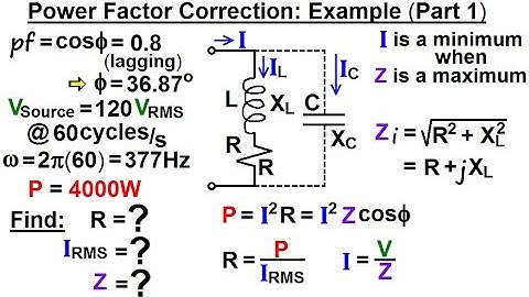 Electrical Engineering: Ch 12 AC Power (50 of 58) Power Factor Correction: Example Part 1
