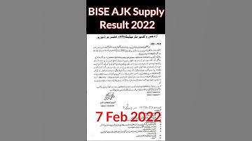 BISE AJK FSc Supply Result 2022
