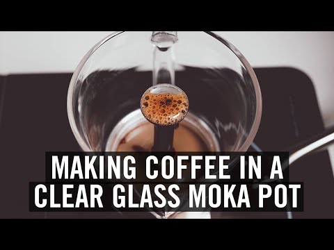 Making Coffee In A Clear Glass Moka Pot