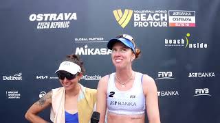 Molly Shaw / Kelly Cheng (USA) about her new team, after 1st round #ostravabeachpro and #paris2024