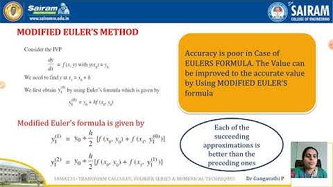 Lecture Video_18MAT31_Module 4_Numerical solution of ODE_Modified Euler