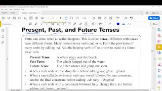 Readers' and Writers' Notebook - Grade 3 - Conventions - Present, Past, and Future Tenses - P. 215
