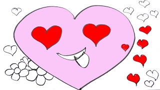 Valentine's day Coloring Page a Heart Best Coloring Book Channel for Kids and Paint with Watercolor