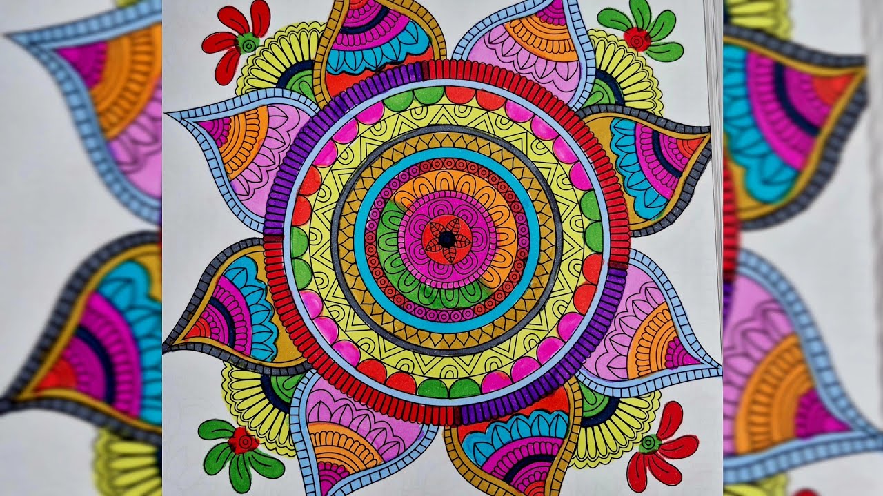 Relaxing Mandala Coloring with Markers | Stress Relief Art Therapy for Deep Relaxation