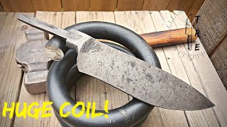 Hand Forging A Knife Out Of 1' Thick 5160 Coil | Shop Talk Tuesday Episode 181| Integral Bolster
