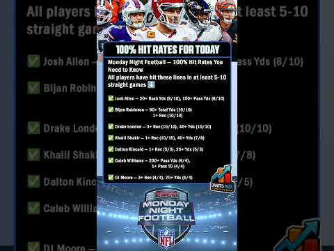 Quit Guessing on Bets… Do THIS Instead - Monday Night Football 100% Hit Rates #nflbets