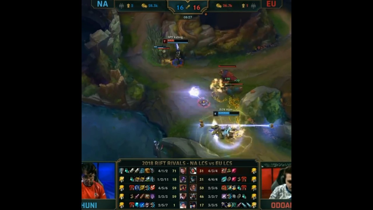 Skt t1 Huni Jayce Smurf vs Spy Eu 