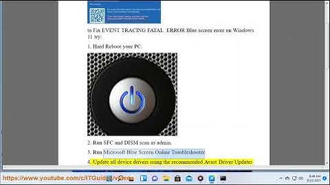 Fix EVENT TRACING FATAL ERROR Blue screen error on Windows 11