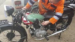 Starting a 1929 Griffon G50S 350cc at Andy Tiernans