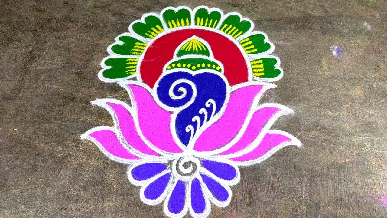 Puratasi madham easy sangu kolam|5*3 Navaratri special kolam|Saturday sangu kolam|Amazingrangoli