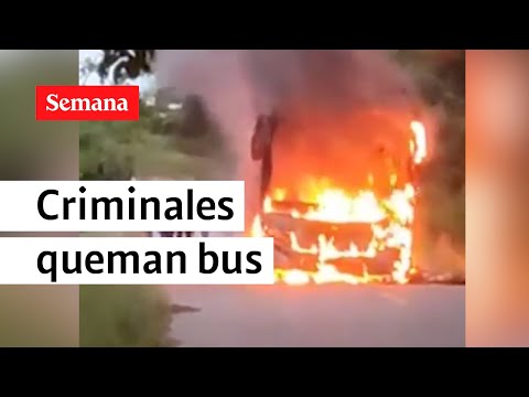 Hombres armados queman un bus en Castillo, Meta | Semana Noticias