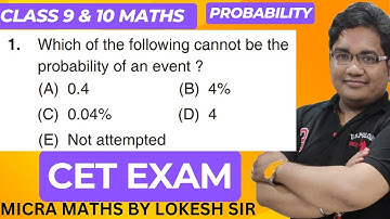 Which of the following cannot be probability of an event? A) 0.4 B) 4% C) 0.04% D) 4