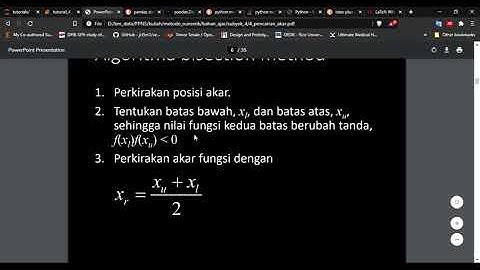 Tutorial Metode Numerik 4.3 : Mencari akar persamaan dengan bracketing methods