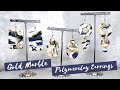 Gold Leaf Marble Clay Earrings - Gold Leaf Marble Polymer clay Earrings tutorial for beginner