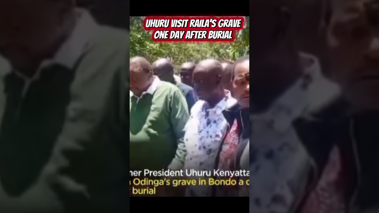 UHURU VISIT RAILA'S GRAVE DAY AFTER BURIAL 