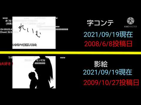 (コメ付き) BadApple!! / 影絵と字コンテ比例2021