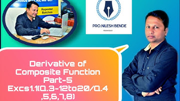 Derivative of Composite Function Part-5 Exercise1.1(Q.3/12to20/Q.4/Q.5/Q.6/Q.7)
