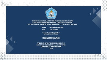 SIMULASI APLIKASI | SPK STRATEGI PEMASARAN LAYANAN FIBER OPTIC DENGAN METODE SAW | UNINDRA