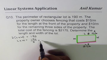 Q10 The cost of fencing and perimeter is given to find length of rectangle | Wordproblem