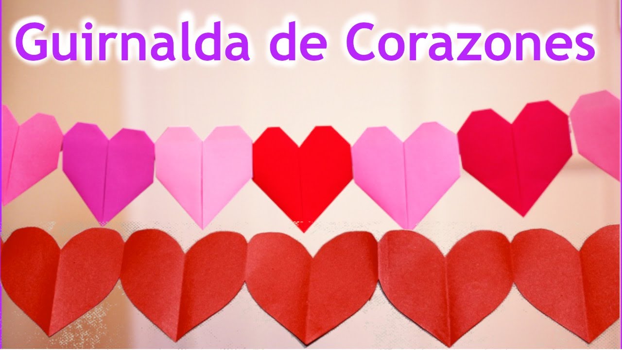 como hacer una guirnalda de corazones de papel cartulina  Guirnalda de  corazón de papel, Guirnalda de corazones, Decoración san valentín preescolar