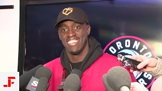 Toronto raptors post game - interview with pascal siakam vs new
orleans pelicans 2020 nba season championship banner, ring & la...