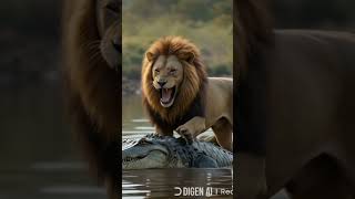 #crocodile attack crocodile 🐊 VS LION 🦁