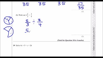Edexcel Sample Paper 1F Question 18 - Fractions