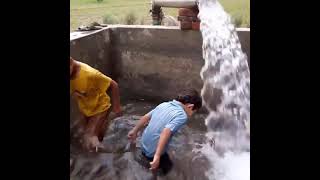 Bath in Tubewell | Tubewel | Village Tubewell | Village Life | Kids in Tubewell | Punjab Pk