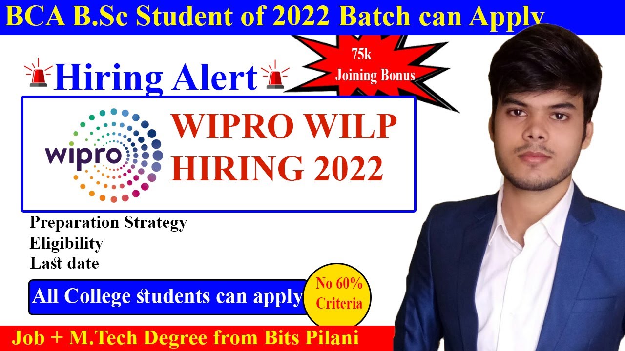 Wipro Recruitment Drive | Hiring | Wipro WILP 2022 Batch | BCA & BSC Students | Apply Now