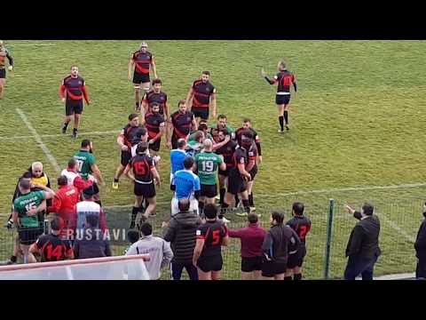 ჩხუბი და დაპირისპირება რაგბის მოედანზე - რუსთავი vs მარნეული