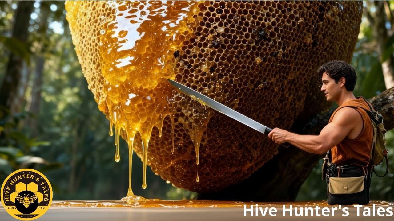 extreme wild honey hunt harvesting 2 honeycombs from a... Terrifying Heights: Wild Honey Hunt on a Giant Jungle Tree - YouTube