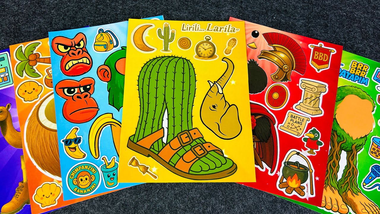 Decorating My Journal with Human Brainrot Characters | ASMR ✨ Satisfying Sticker Collage