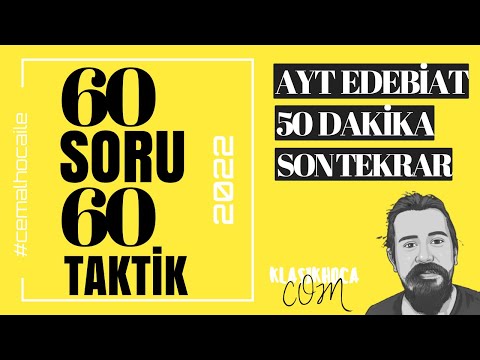 60 SORU 60 TAKTİK | AYT EDEBİYAT | 50 DAKİKADA SON TEKRAR YAP | #cemalhocaile