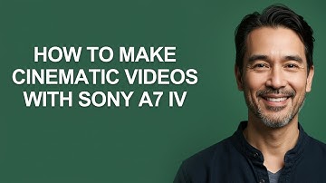 How to Make Cinematic Videos with Sony A7 Iv - KevinHowTo
