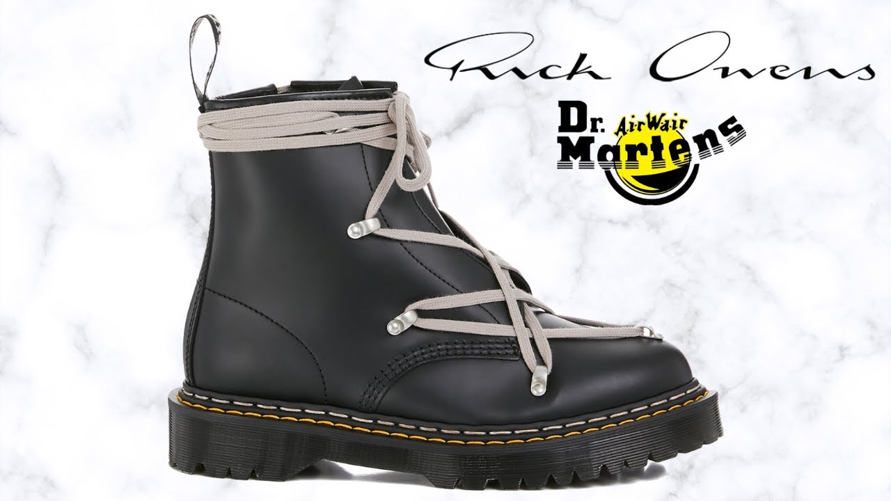 Rick Owens x Dr. Martens 1460 Bex Leather Lace Up Boots