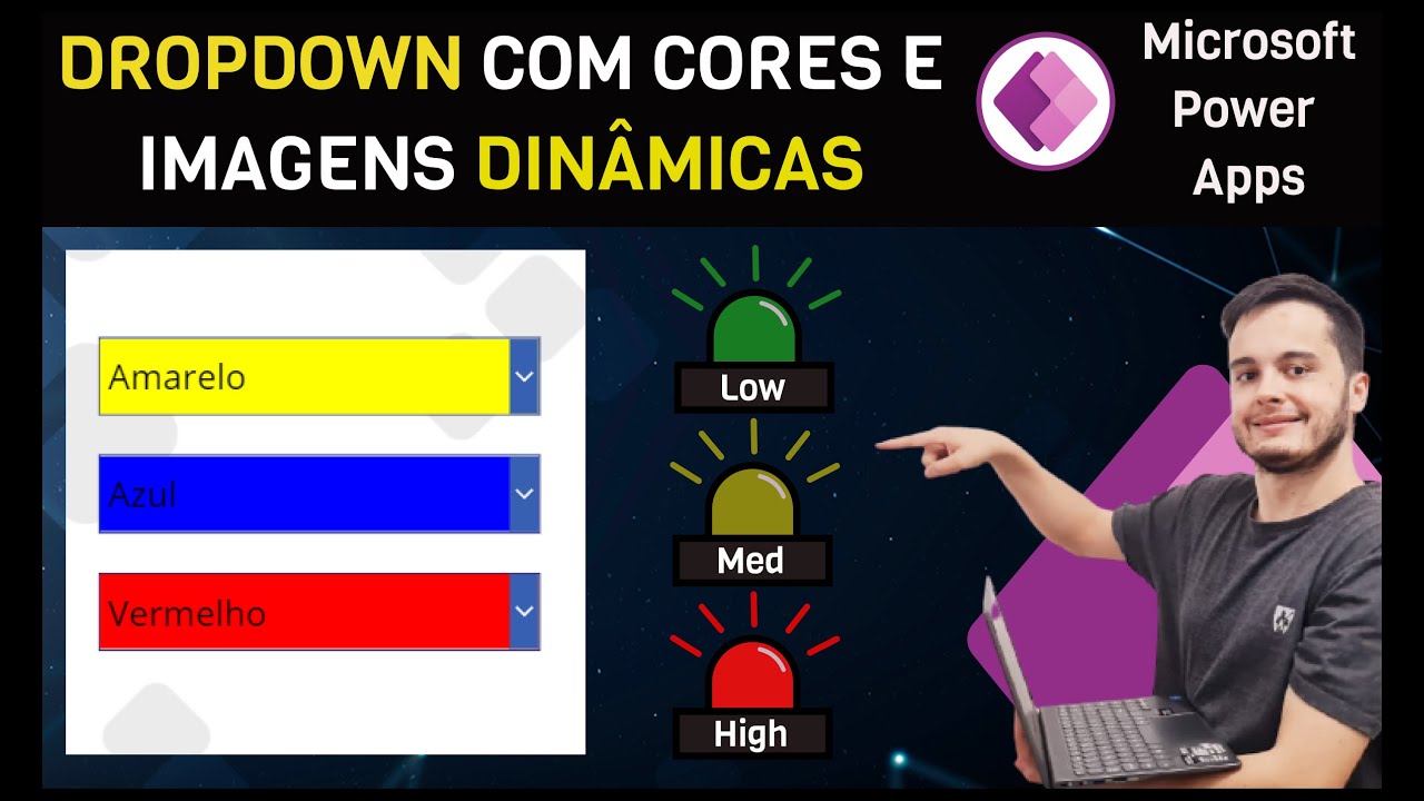 [NOVO] Power Apps cores e imagens dinâmicas com menu Dropdown # ...