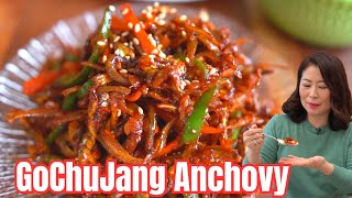 🌶SPICY 🧄GARLICKY GoChuJang Dried-Anchovy Stir-Fry [Korean Side Dish Recipe] 고추장멸치볶음