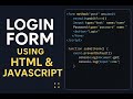 Simple Login Form Using HTML &amp; JavaScript | Console Output Demo #frontenddevelopment #javascript