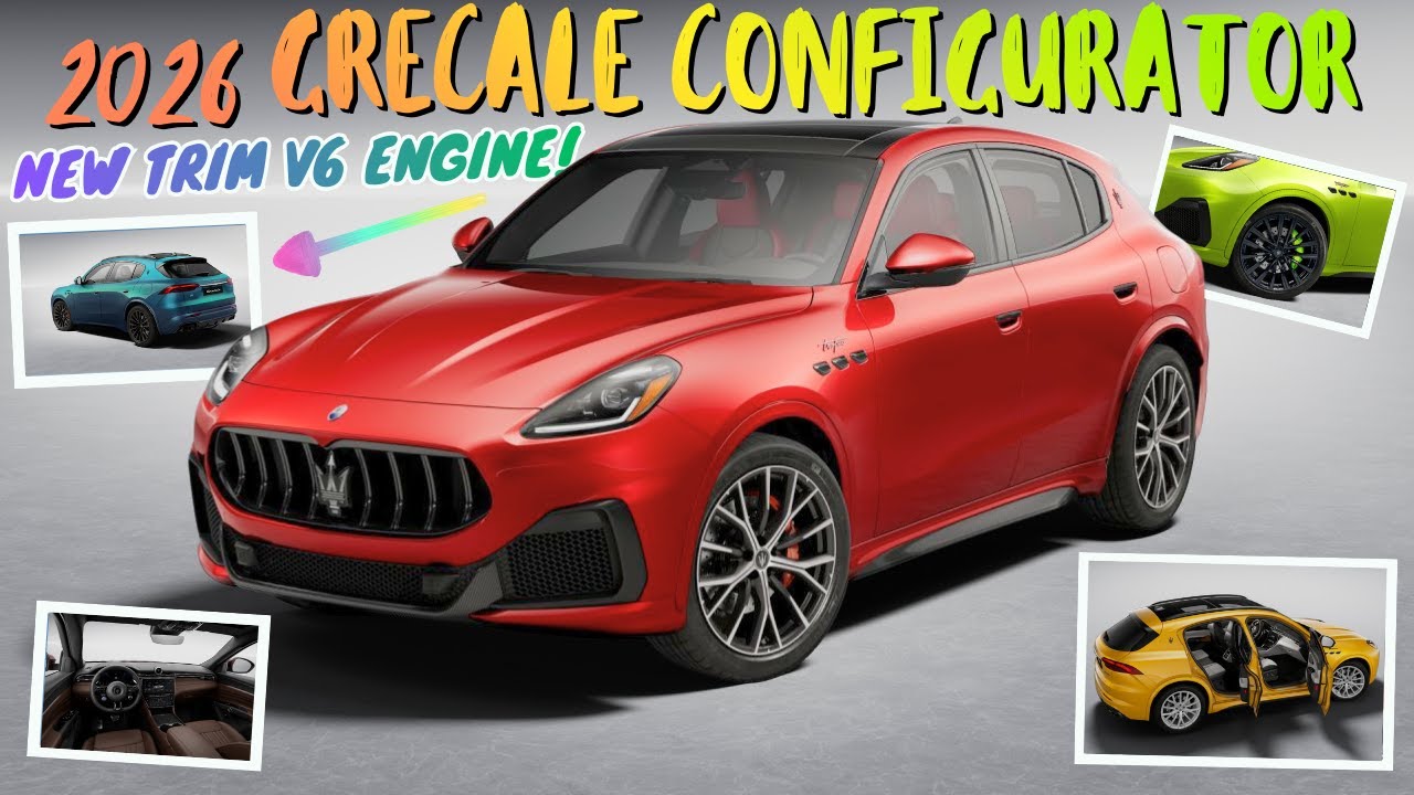 Обзор конфигуратора Maserati Grecale 2026 года с новым двигателем V6, дизайном и мощностью!