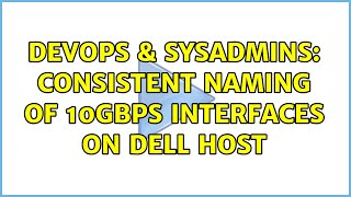 DevOps & SysAdmins: Consistent Naming of 10gbps Interfaces on Dell Host (2 Solutions!!)
