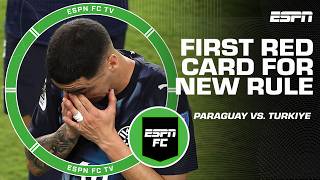 Miguel Almiron becomes the FIRST PLAYER to receive a red card for covering mouth 🚨 | ESPN FC