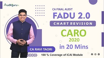 CA Final Audit | CARO 2020 | Revision Lectures | CA Ravi Taori | Auditguru