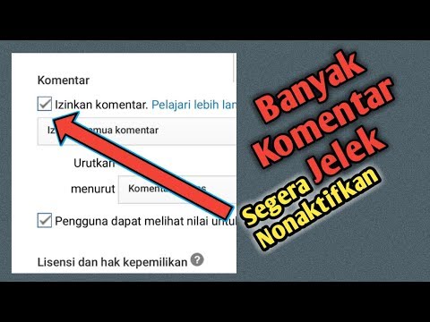 Cara menonaktifkan komentar di youtube