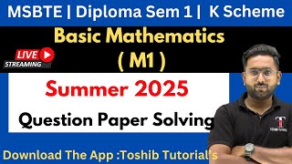 🔴 LIVE | Basic Mathematics Sem 1 Diploma | Last Minute Revision | Toshib Tutorial's