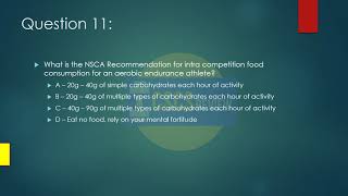 Free CSCS Review Chapter 10 Questions 10   13 Intra Workout Nutrition